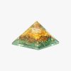 natural Natural Clear Quartz, Green Jade, Tiger Eye, and Citrine Crystal Orgone Pyramid