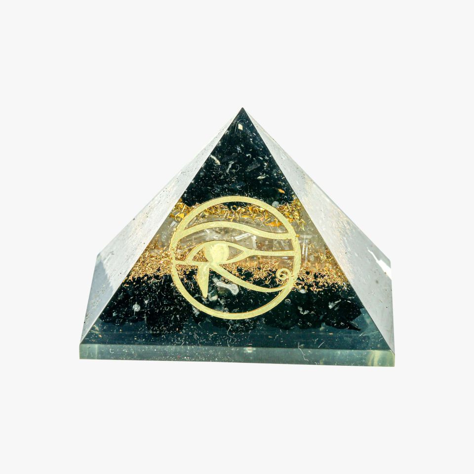 Black Tourmaline and Selenite Orgone Pyramid