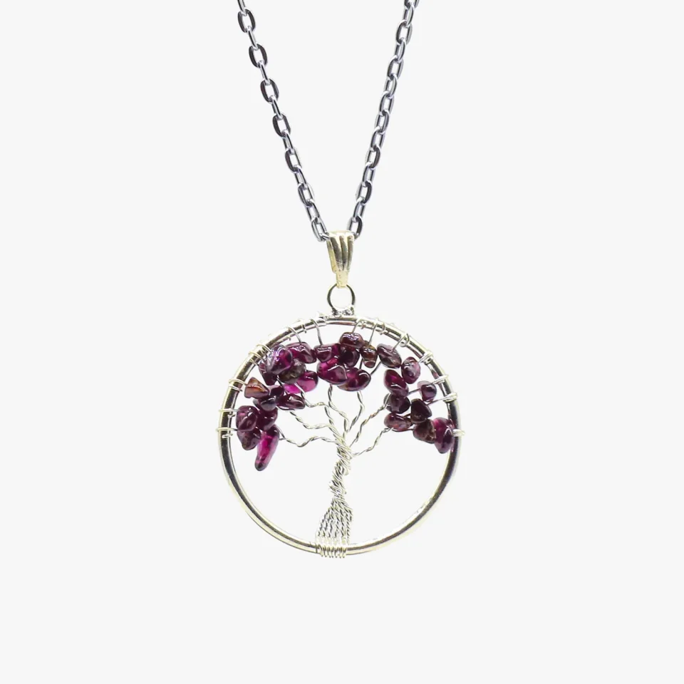 Garnet Pendant - Tree of Life