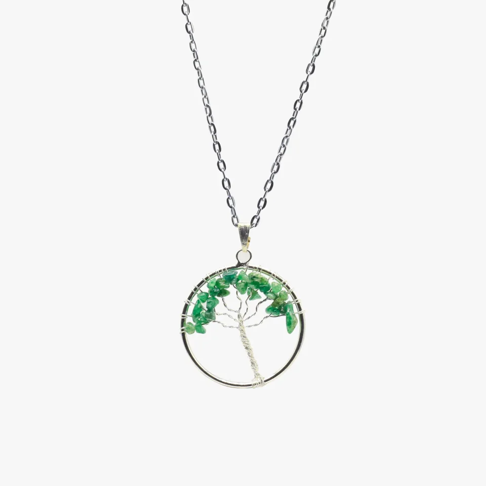 Green Aventurine Pendant- Tree Of Life