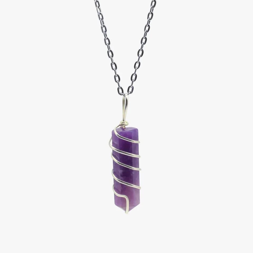 Lepidolite Pendant - Wrapped Wire