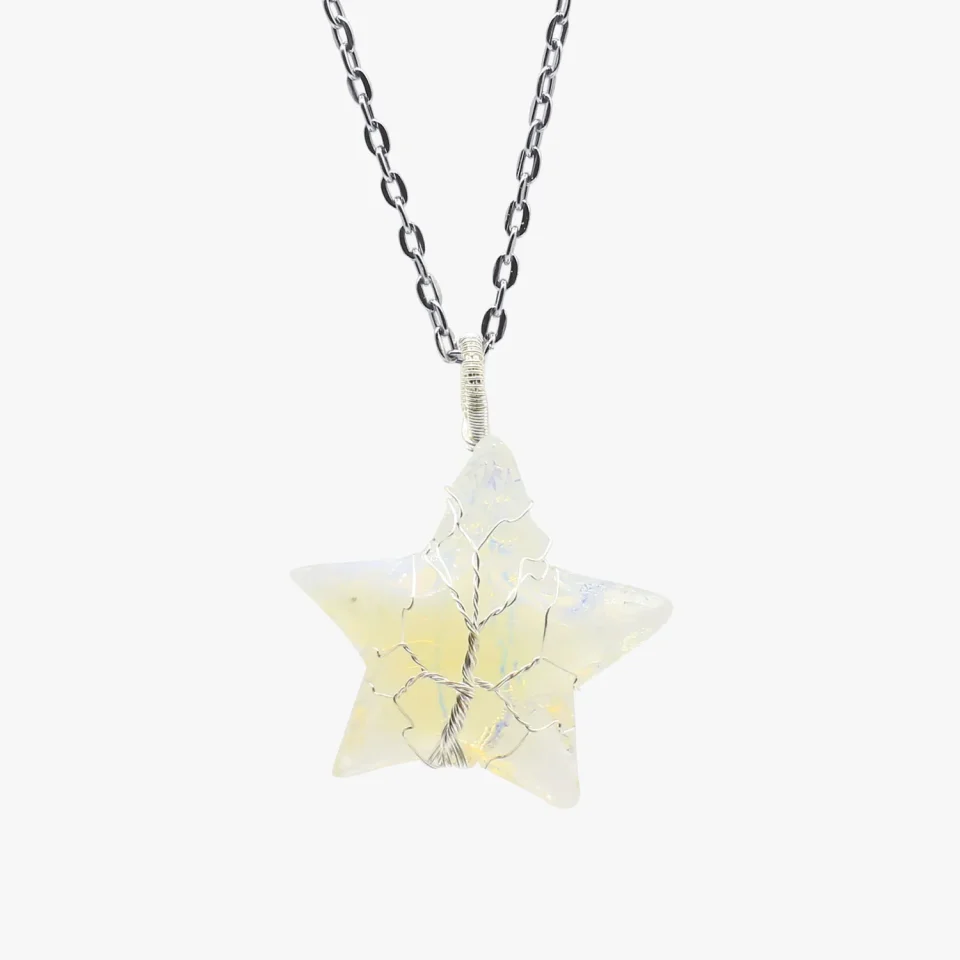 Opal Pendant - Star Carving