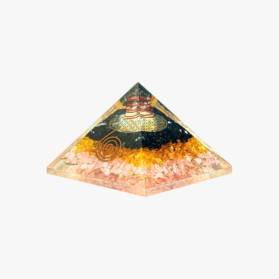 buy online Black Tourmaline, Citrine & Rose Quartz Orgone Pyramid