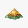 buy online Natural Clear Quartz, Green Jade, Tiger Eye, and Citrine Crystal Orgone Pyramid