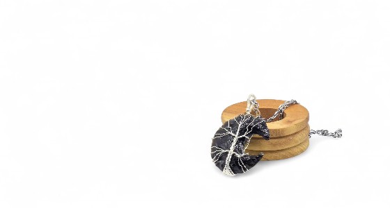 Black Obsidian Moon Pendant