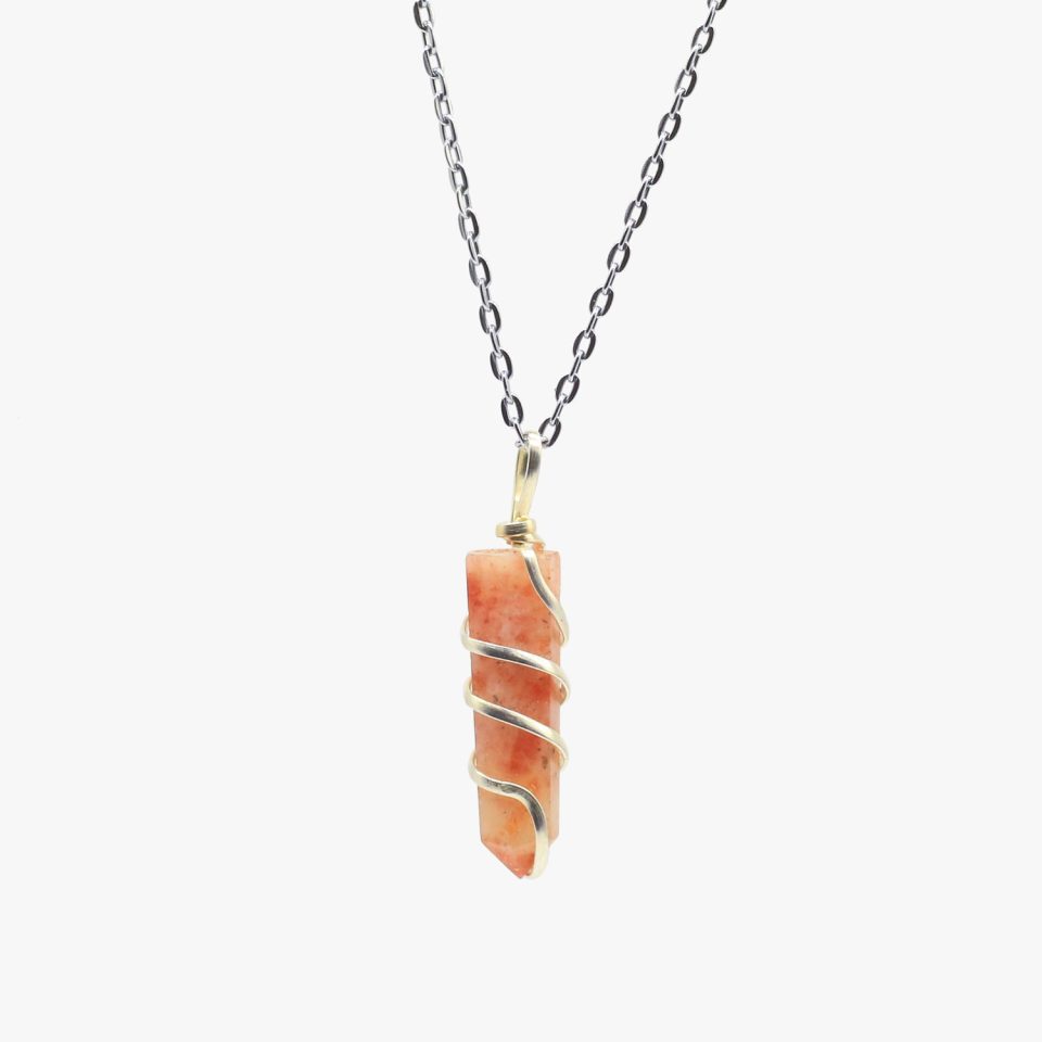 Sunstone Pendant - Wrapped Wire