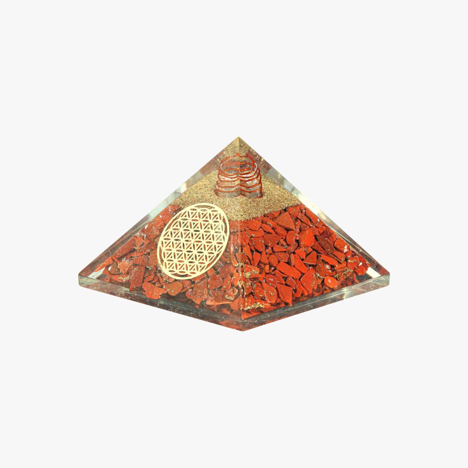 buy online Red Jasper, & Clear Quartz Orgone Pyramid