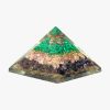 natural Rose Quartz, Amethyst, and Malachite Orgone Pyramid