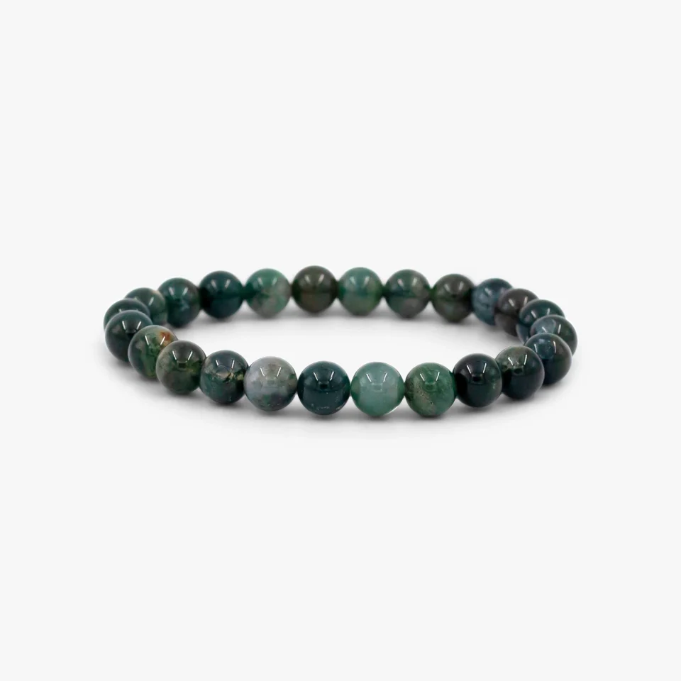 Moss Agate Beads Bracelet