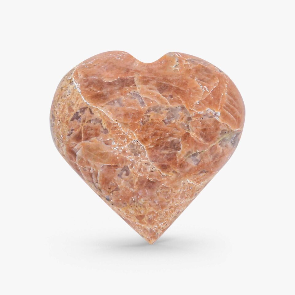 Peach Moonstone Heart