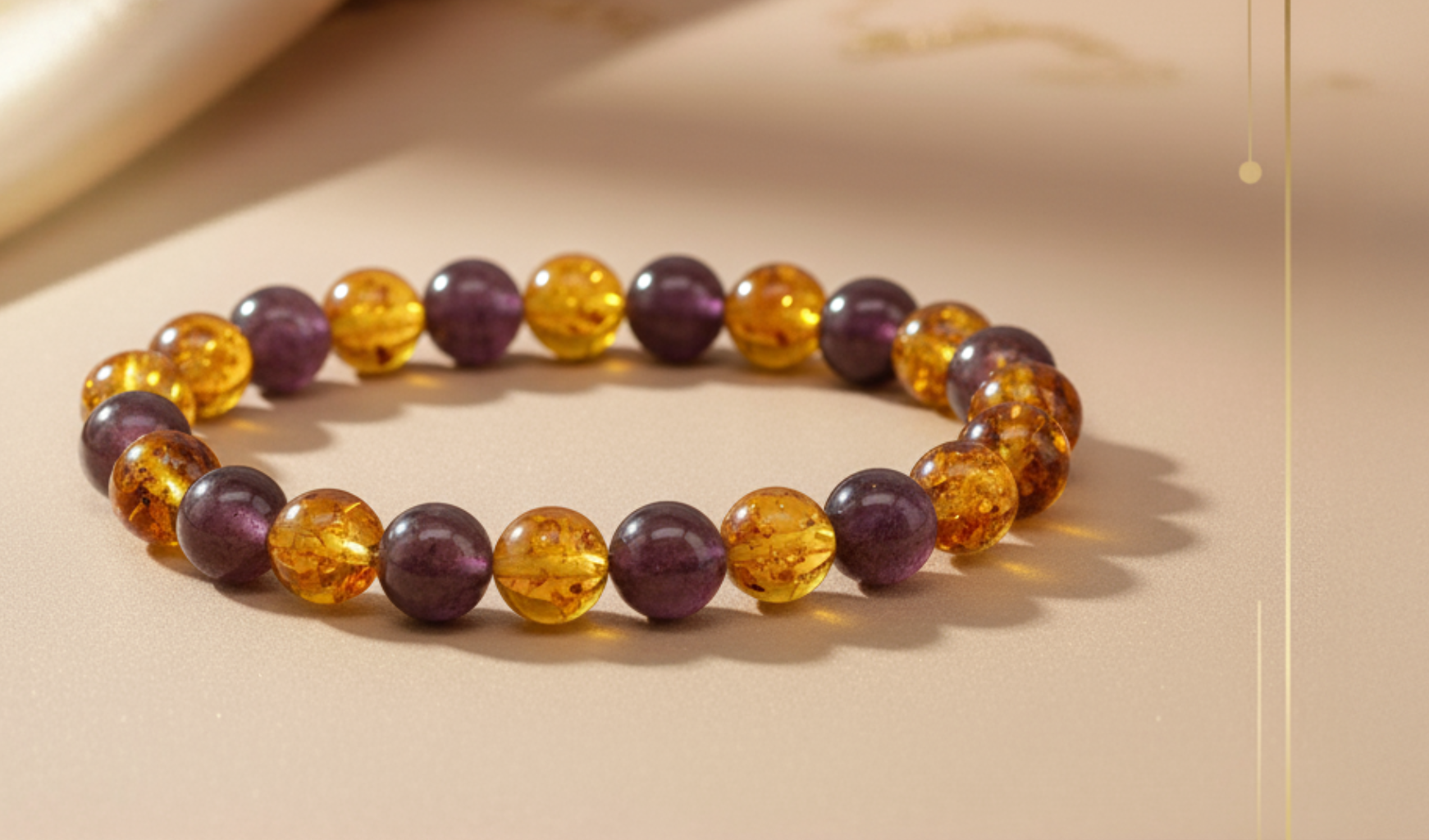 Amethyst and Citrine Beads Bracelet - Tocrystal